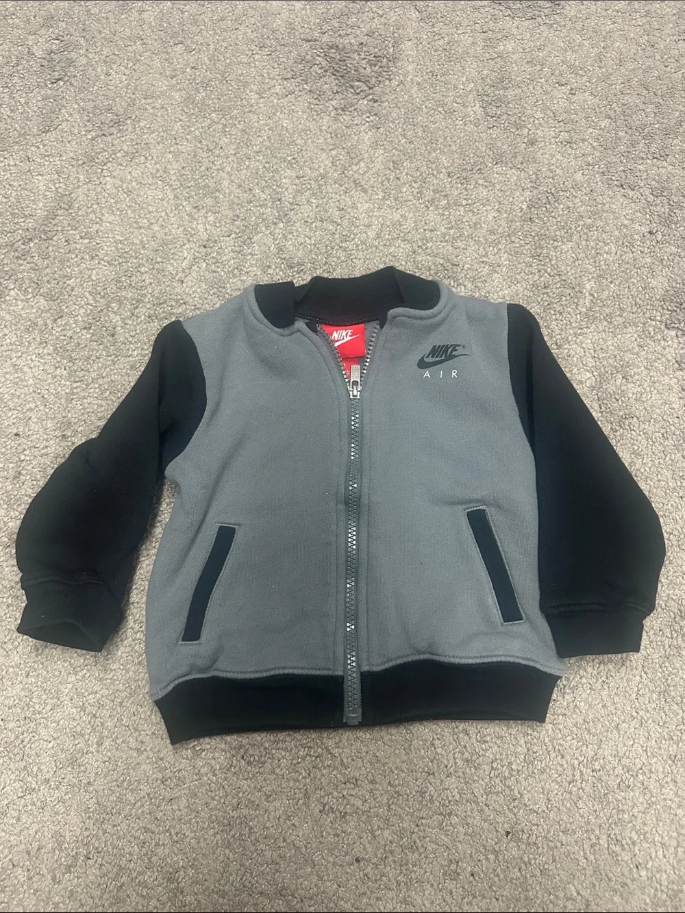Nike Kids Gray and Black Air Bomber Jacket